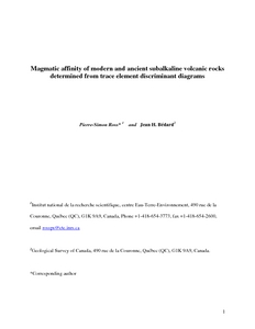 Magmatic affinity of modern and ancient subalkaline volcanic rocks ...
